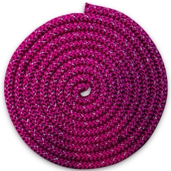 Pastorelli touw donker magenta met zilveren draad