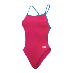 Speedo Eco+ Solid V back magenta haze