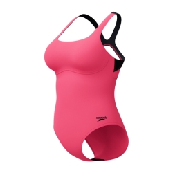 Speedo Eco+M Flex Band Bra Swimsuit pink-grey