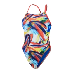 Speedo Eco+ Allov Dig Lattice Tie-Back red-blu
