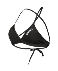Arena Womens Team Swim Top Tie back solid black-white