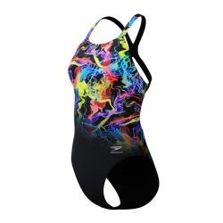 Speedo Eco+ FL Placem Print Powerb black-yellow