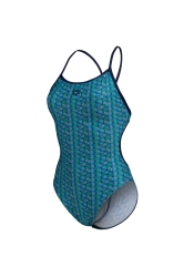Arena W Starfish Lace Back navy-turquoise-multi
