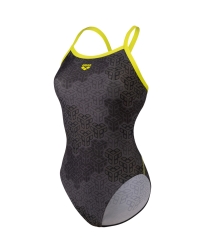 Arena W Camo Kikko swimsuit challenge back soft green-black