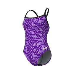 Arena W Escape Swimsuit Challenge Back black-team purple