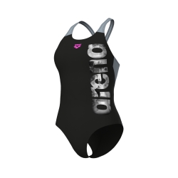 Arena W Airbrush Graphic Swimsuit V Back black-seaform