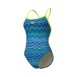 Arena W Ondulation Swimsuit Lace Back multi navy-soft green