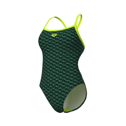 Arena W Monogram Swimsuit Challenge Back dark sage-articlime