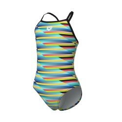 Arena G Racing Stripe Swimsuit Lightdrop Back black-black