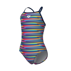 Arena G Racing Stripe Swimsuit Lightdrop Back multi-navy