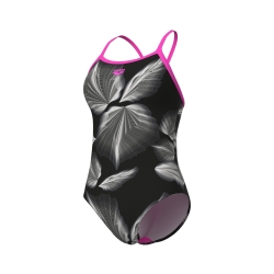 Arena W Frozen Leave Swimsuit Lightdrop Back black-pink