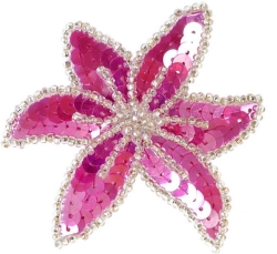 Haarspeld bloem roze-zilver