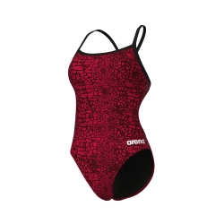 Arena W Snake Skin Swimsuit Challenge Back black-team red