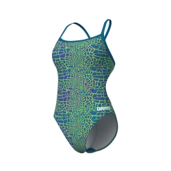 Arena W Snakeskin Swimsuit Challenge Back blue cosmo-multi-b
