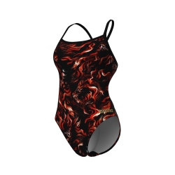Arena W Graphic Swimsuit Challenge Back multi-black