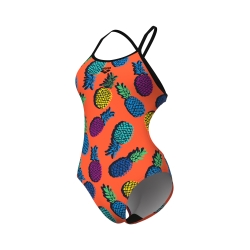Arena W Pineapple Swimsuit Tie Back team orange-multi black