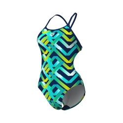 Arena W Texture Swimsuit Tie Back multi navy-navy