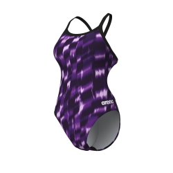 Arena W Wave Swimsuit Challenge Back black-team purple