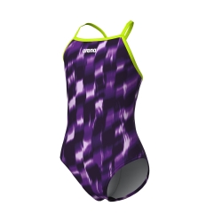 Arena G Wave Swimsuit Lightdrop Back artic lime-team purple