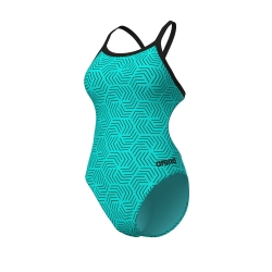 Arena W Allover Swimsuit Challenge Back water-multi black