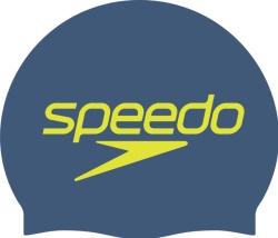 Speedo Printed Silicone Cap blue-yellow