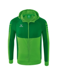 Erima Six Wings Trainingsjack met Capuchon green/smaragd/wit