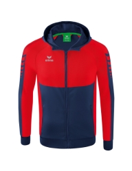 Erima Six Wings Trainingsjack met Capuchon new navy/rood