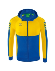 Erima Six Wings Trainingsjack met Capuchon new royal/geel