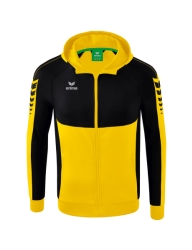 Erima Six Wings Trainingsjack met Capuchon geel/zwart