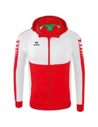 Erima Six Wings Trainingsjack met Capuchon rood/wit