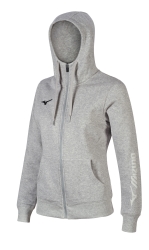 Mizuno W sweat FZ hoodie heathergrey