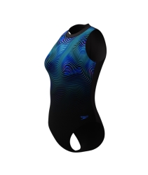 Speedo Print Hydrasuit 1P black-blue