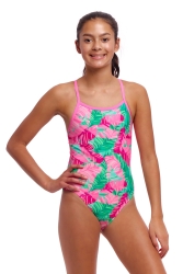 Funkita Girls Single Strap One Piece tropic palm