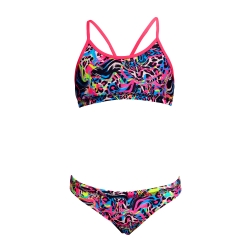 Funkita Girls Racerback Two Piece Lolly Leopard