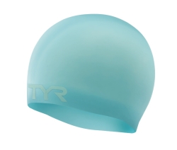 TYR Wrinkle-Free Silicone Swim Cap light blue
