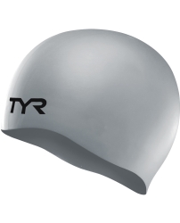TYR Wrinkle-Free Silicone Swim Cap silver